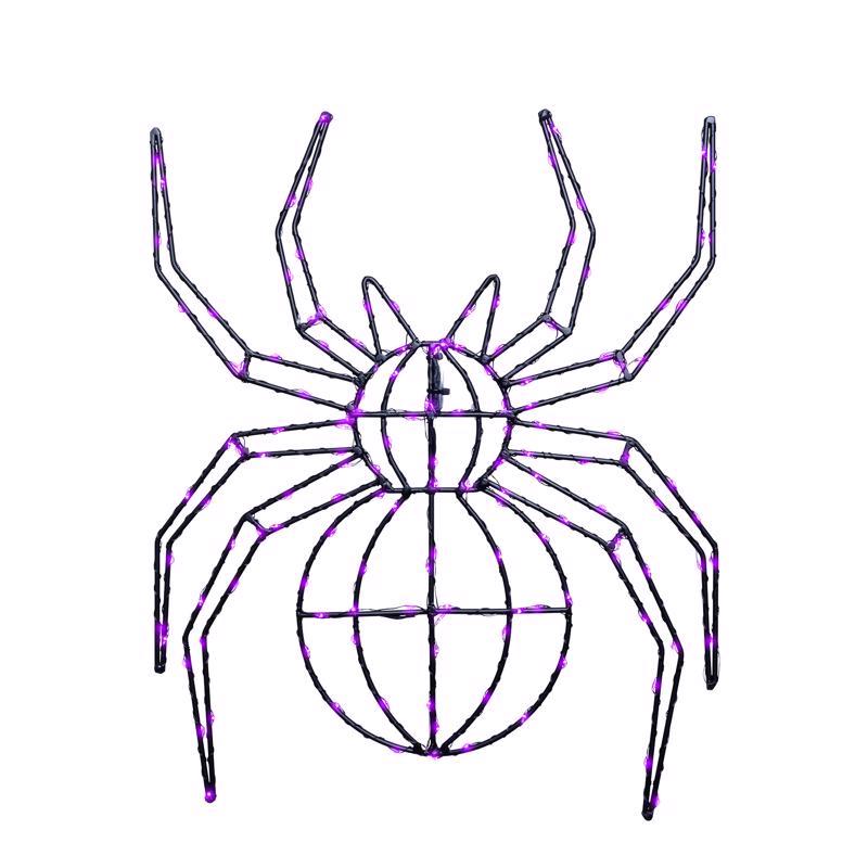Celebrations Purple 140 ct 16 in. LED Prelit Illuminated Spider Halloween Decor
