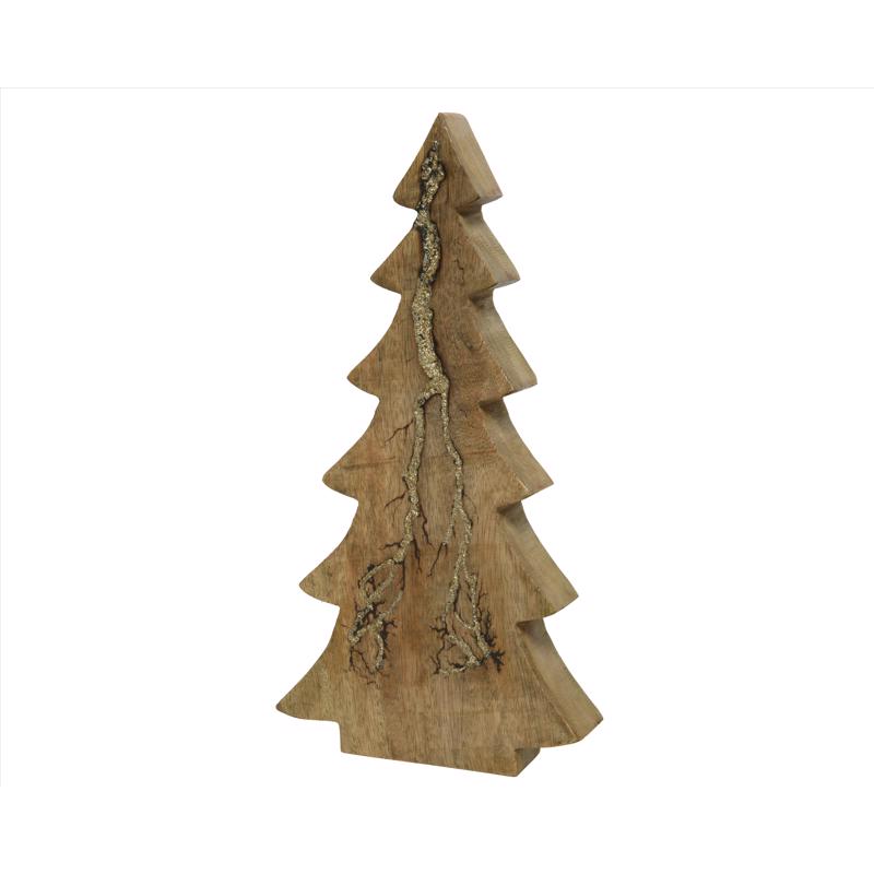 Decoris Natural/ gold Mangowood Tree Table Decor 11.4 in.