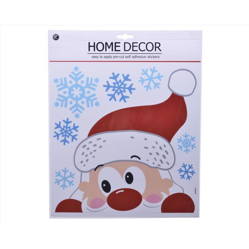 Decoris Multicolor Santa and Snowflake Window Decoration