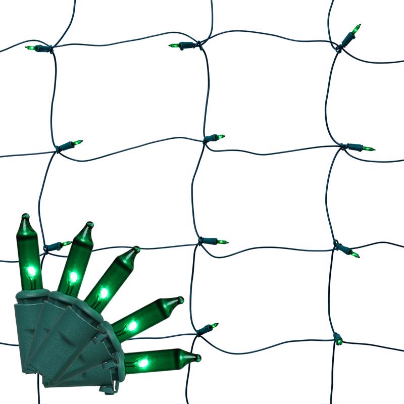 Celebrations Classic LED T5 Green 100 ct Net Christmas Lights 4 ft.