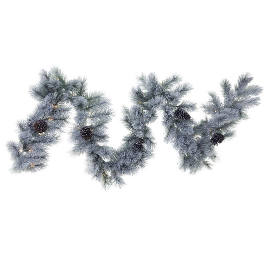 Celebrations Home 12 in. D X 9 ft. L LED Prelit Multicolored Snowy Scotch Pine Garland