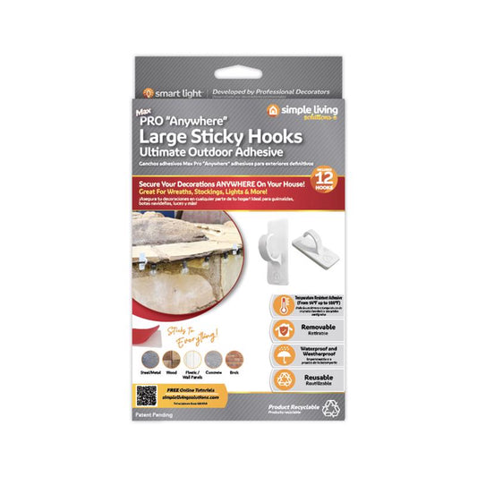 Simple Living Solutions Max Pro Large Sticky Hooks 12 pk
