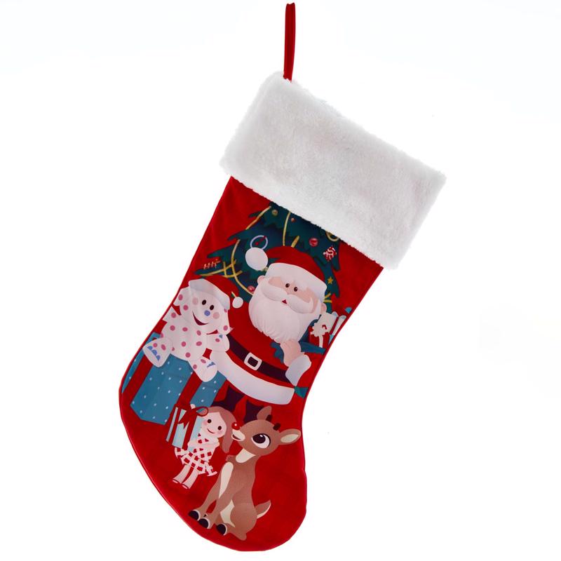 Kurt S. Adler Red Rudolph with Santa Christmas Stocking