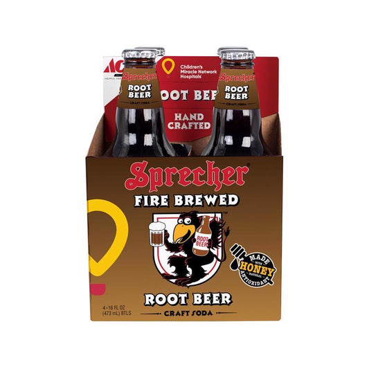 Sprecher Fire-brewed Root Beer Soda 16 fl. oz. 4 pk