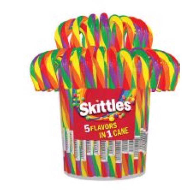 Skittles Assorted Candy Cane 1 each