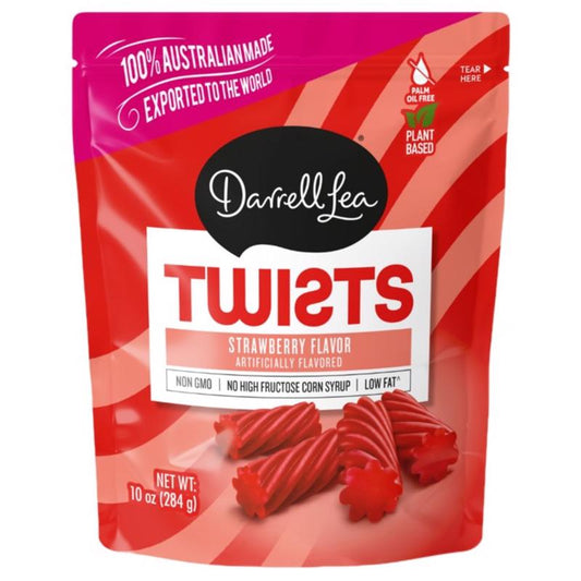 Darrell Lea Twists Strawberry Licorice 10 oz
