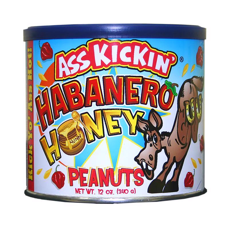 Ass Kickin' Habanero Honey Peanuts 12 oz Canister