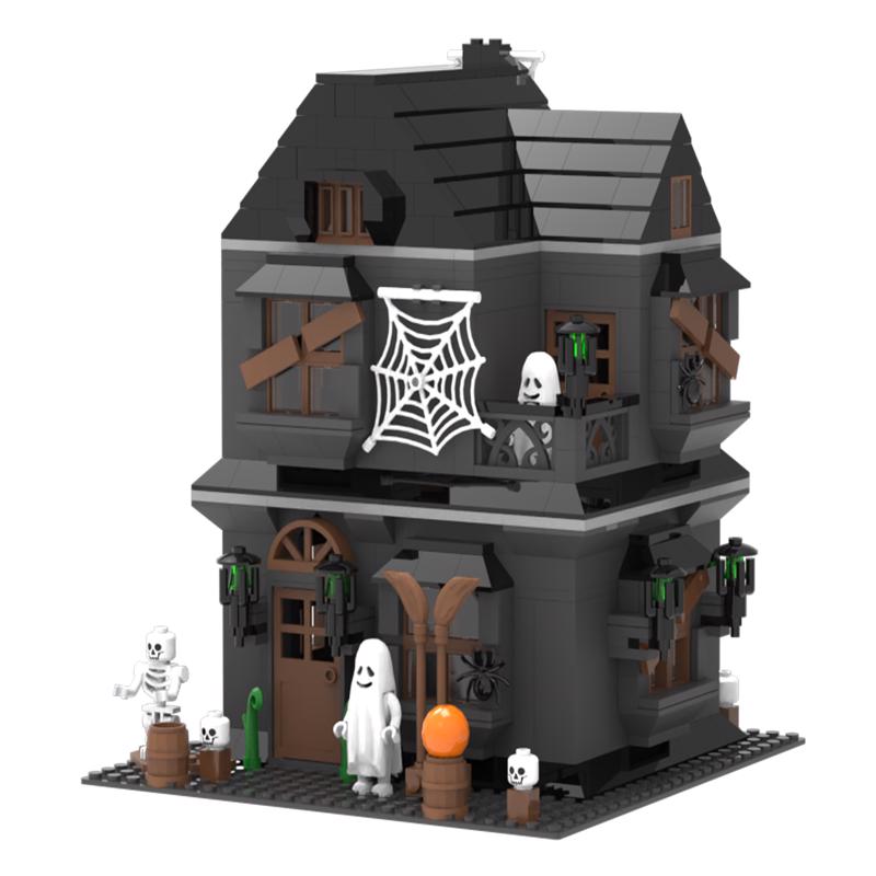 NovaBrix Haunted House Halloween Toy Black/Gray 559 pc