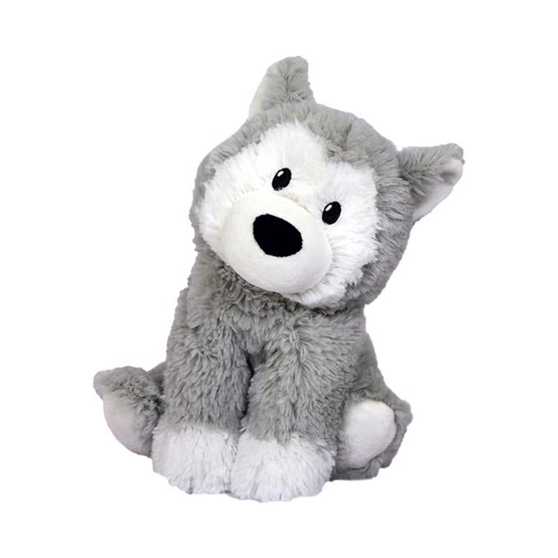 Warmies Husky Stuffed Animal Gray
