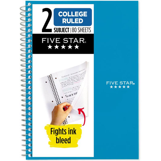 Five Star Mead 6 in. W X 10 in. L College Ruled Wire Bound Assorted Notebook