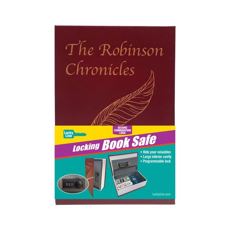 Lucky Line Combination Lock Burgundy Book Safe
