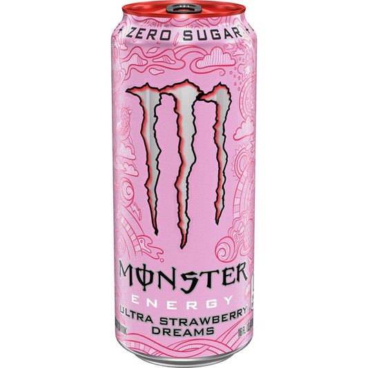 Monster Energy Zero Sugar Sugar Free Ultra Strawberry Dreams Energy Drink 16 oz