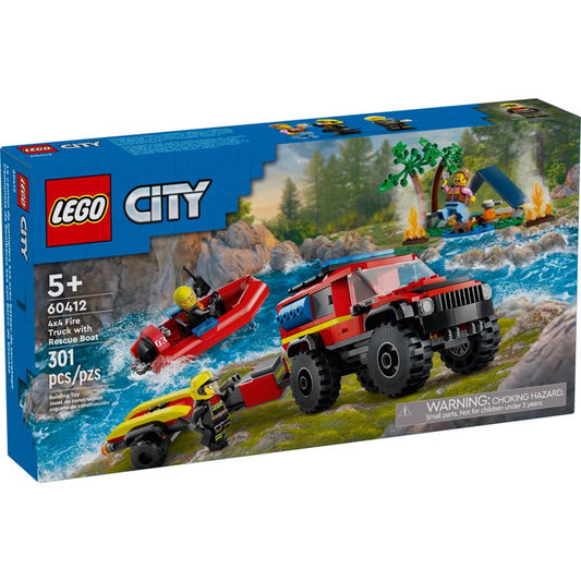 LEGO City Fire Truck with Rescue Boat Assorted 301 pc