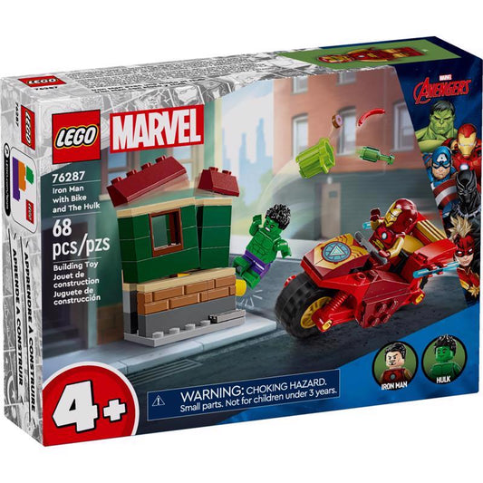 LEGO Marvel Super Heroes Iron Man with Bike and The Hulk Multicolored 68 pc