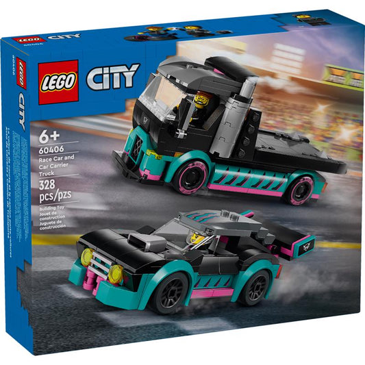 LEGO City Race Car and Carrier Truck Building Set Multicolored 328 pc