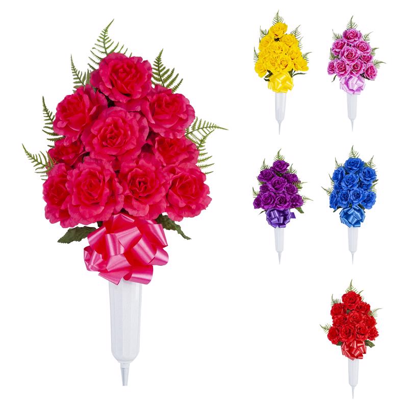 Gerson Rose Memorial Vase Cemetery Grave Decor 1 pk