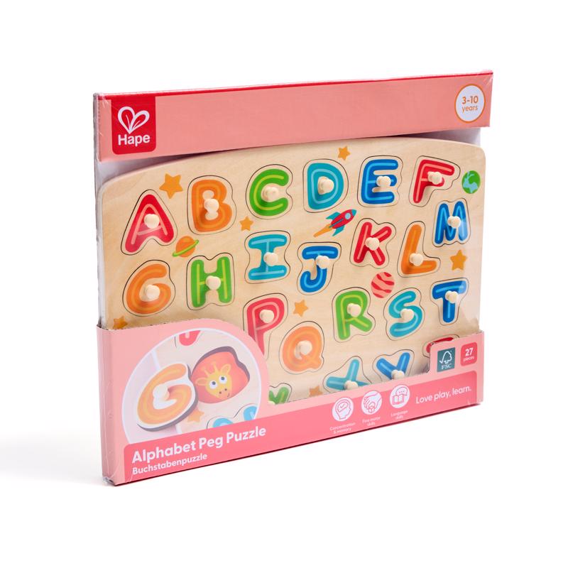 Hape Alphabet Peg Puzzle Multicolored 27 pc