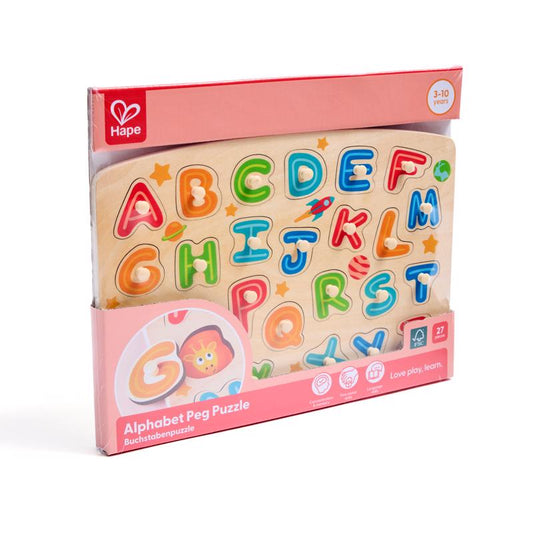 Hape Alphabet Peg Puzzle Multicolored 27 pc