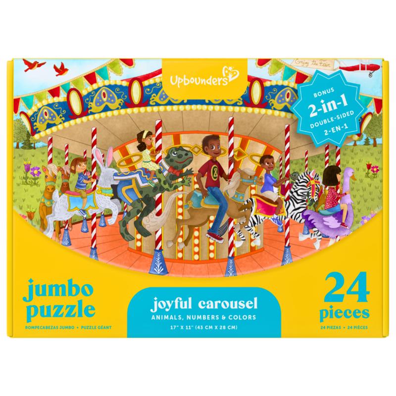 Upbounders Joyful Carousel 2-Sided Jumbo Puzzle for Preschoolers 24 pc