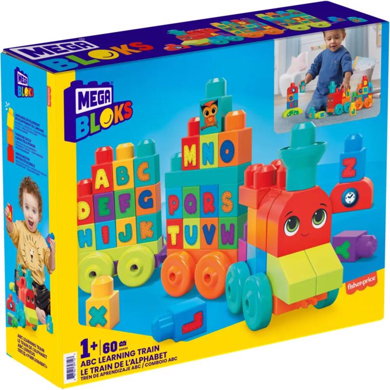 Mattel Mega bloks ABC Learning Train Building Set Multicolored 60 pc
