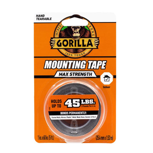 Gorilla 60 in. L X 1 in. W Double-Sided Mounting Tape