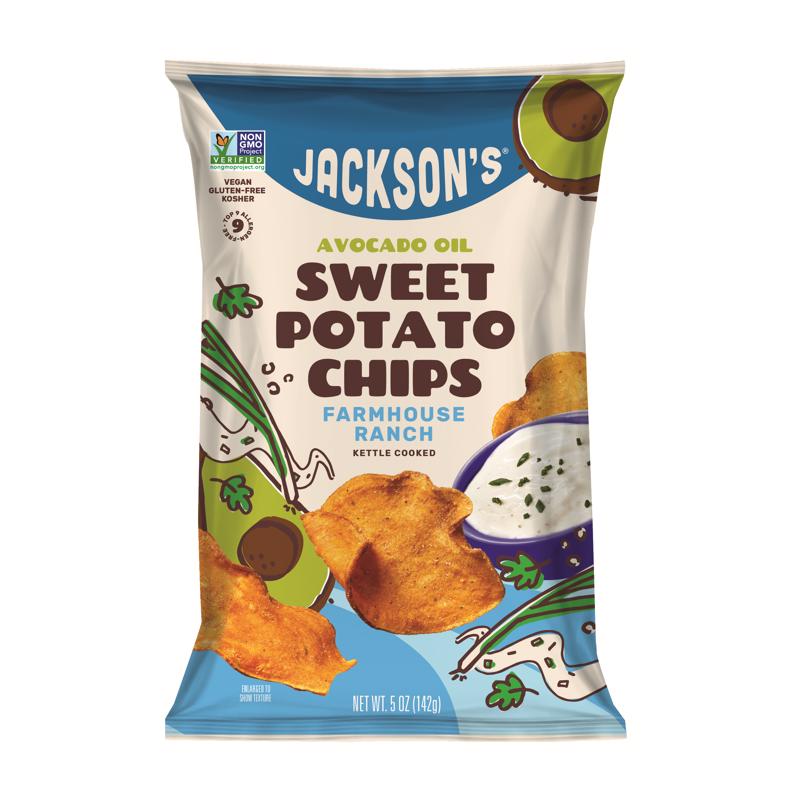 Jackson's Farmhouse Ranch Kettle Cooked Potato Chips 5 oz Bagged