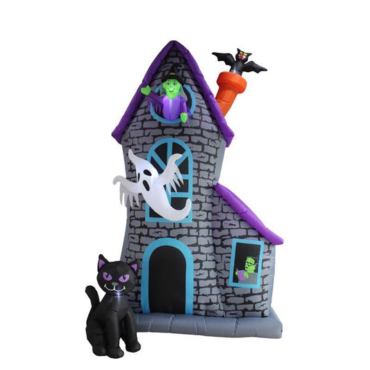 A Holiday Company 12 ft. LED Prelit Haunted House Inflatable