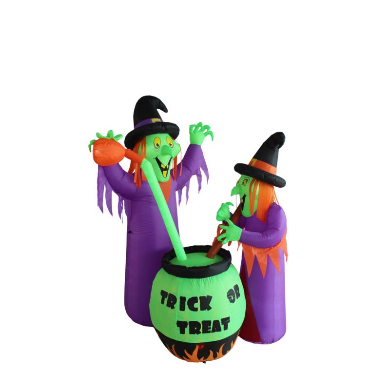 A Holiday Company 6 ft. LED Prelit Witches w/Cauldron Inflatable