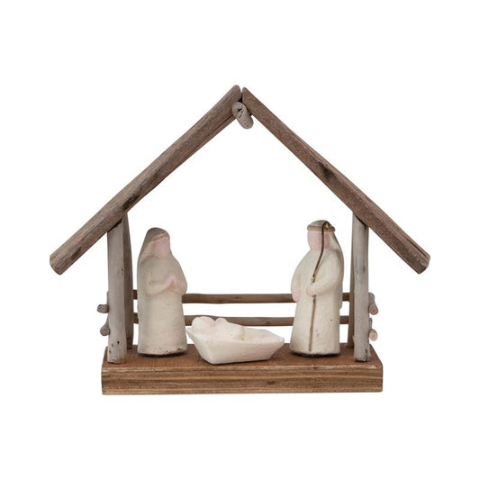 Creative Co-Op Multicolored Mache Nativity Table Decor 7 in.
