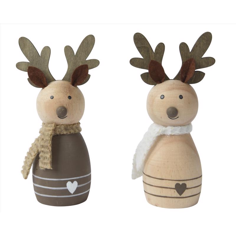 Decoris Blond/Brown Deer Polar Table Decor 6 in.