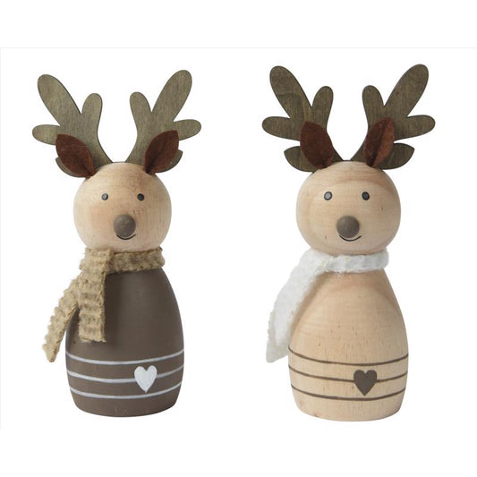 Decoris Blond/Brown Deer Polar Table Decor 6 in.
