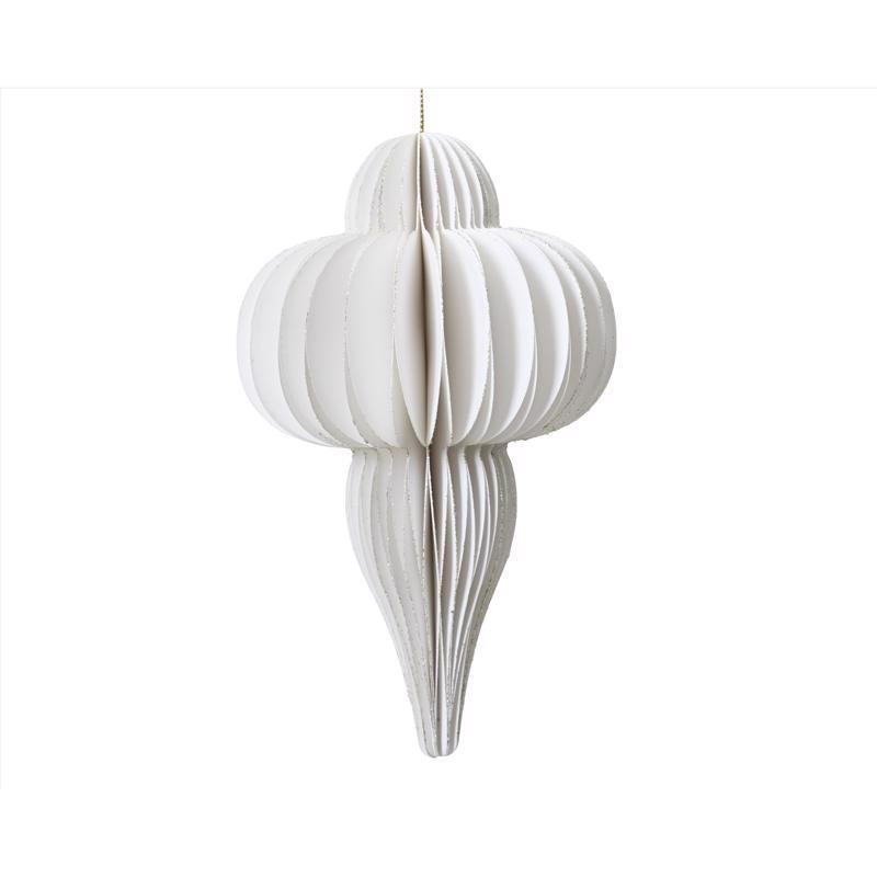 Decoris White Champagne Painted Edge Ornament 8 in.