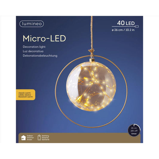 Lumineo LED Micro Warm White 40 ct Christmas Lights 1 ft.