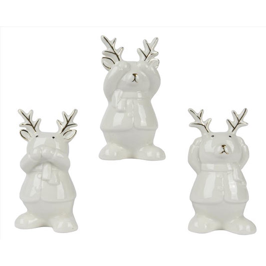 Decoris White Deer Table Decor 4 in.