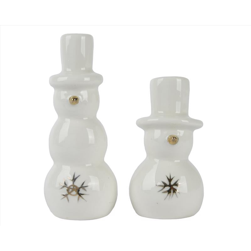 Decoris White Snowman Table Decor 3 in.