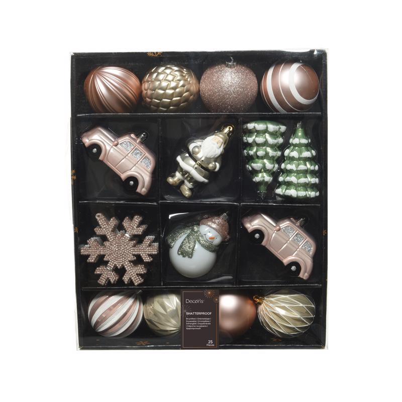 Decoris Pink Shatterproof Ornaments