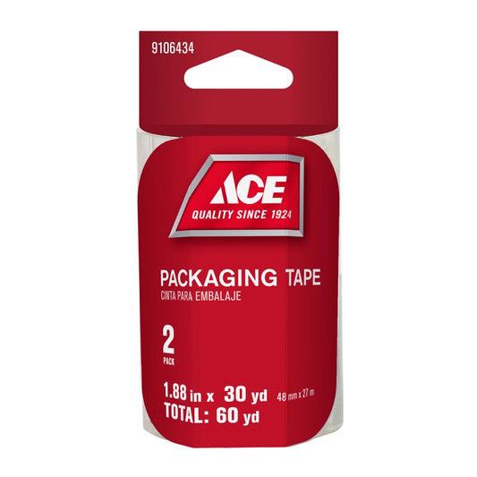 ACE 1.88 in. W X 30 yd L Packaging Tape 2 pk
