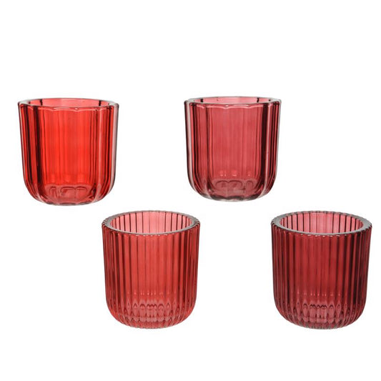 Decoris Red Tealight Candle Holder 4 in.