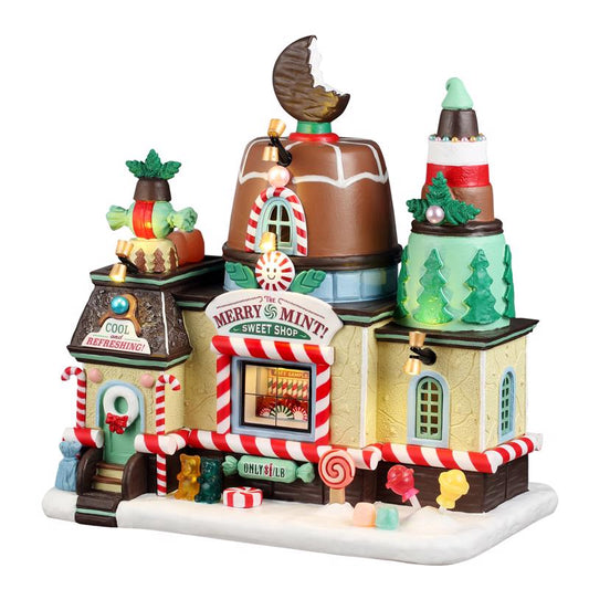 Lemax Multicolored The Merry Mint Sweet Shop Christmas Village