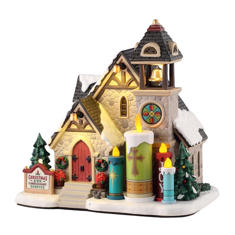 Lemax Multicolored Candlelight Church Christmas Village