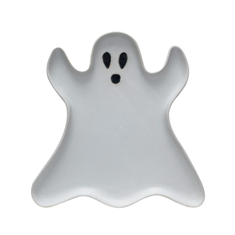 Creative Co-Op Ghost Plate Halloween Decor