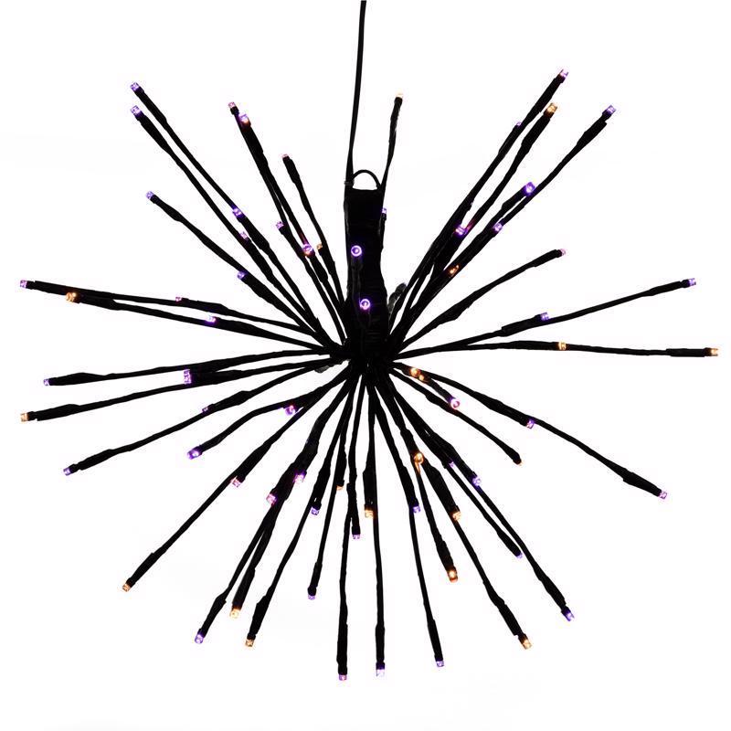 Celebrations Orange/Purple 16 in. LED Starlight Burst Halloween Decor