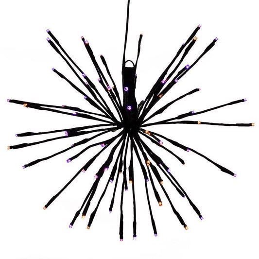 Celebrations Orange/Purple 16 in. LED Starlight Burst Halloween Decor