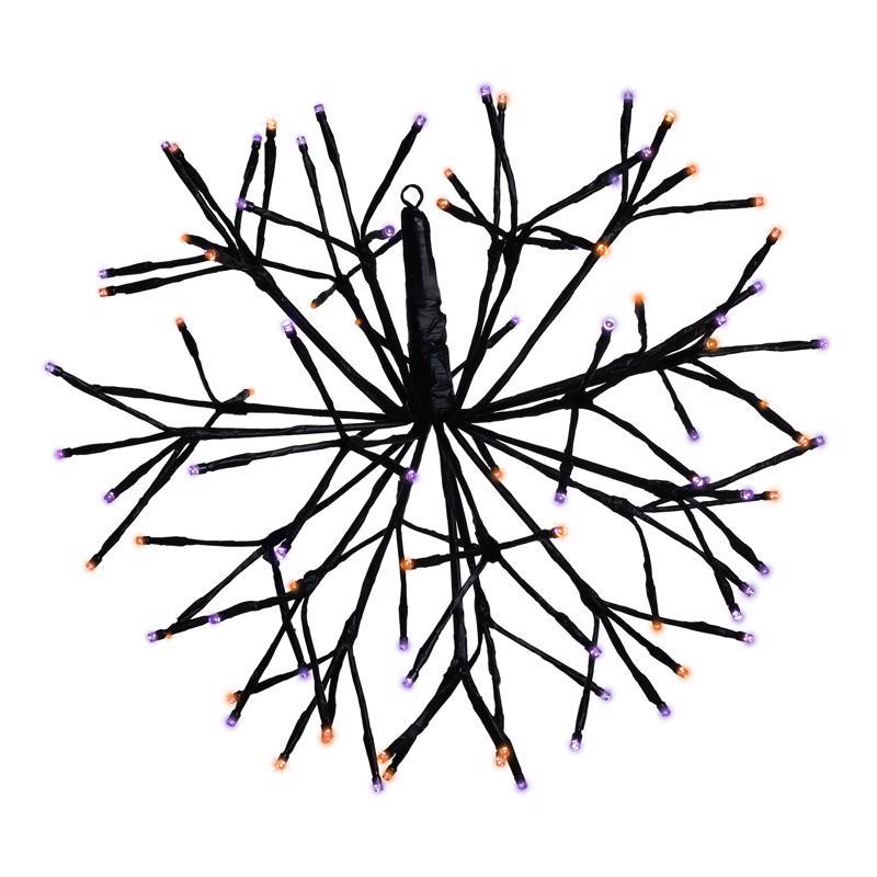 Celebrations Orange/Purple 16 in. LED Prelit Shimmering Sphere 3D Halloween Decor
