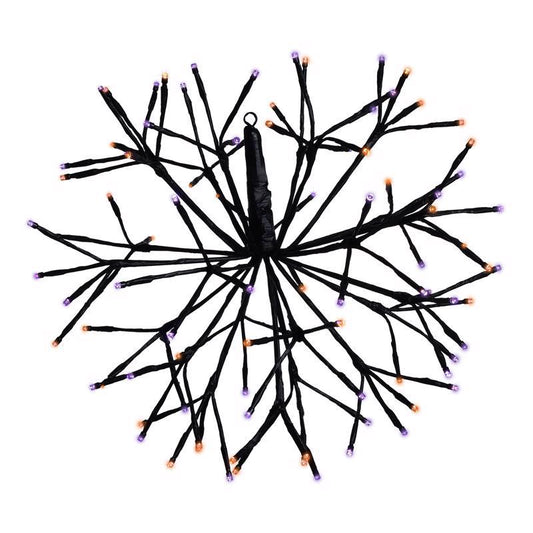 Celebrations Orange/Purple 16 in. LED Prelit Shimmering Sphere 3D Halloween Decor