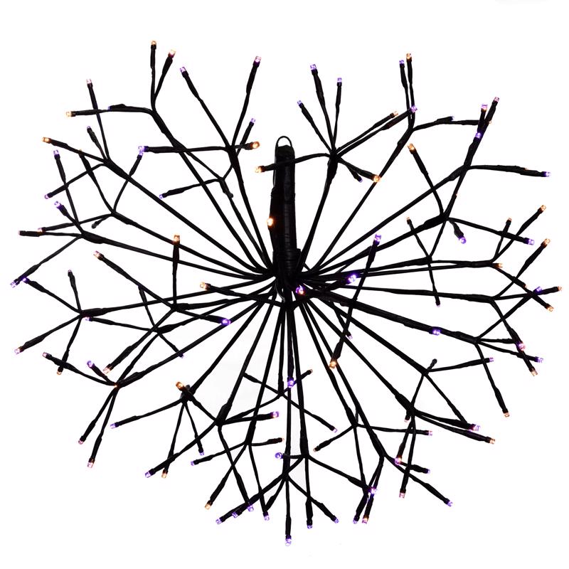 Celebrations Orange/Purple 20 in. LED Prelit Shimmering Sphere Halloween Decor