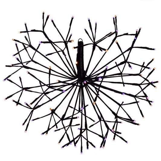 Celebrations Orange/Purple 20 in. LED Prelit Shimmering Sphere Halloween Decor