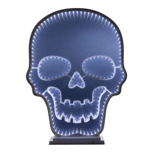 Celebrations Halloween White 23 in. LED Prelit Skull Infinity Halloween Decor