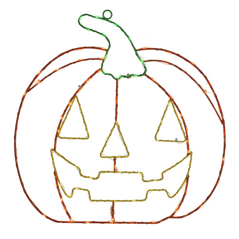 Celebrations Multicolored LED Prelit Smiling Pumpkin Halloween Decor