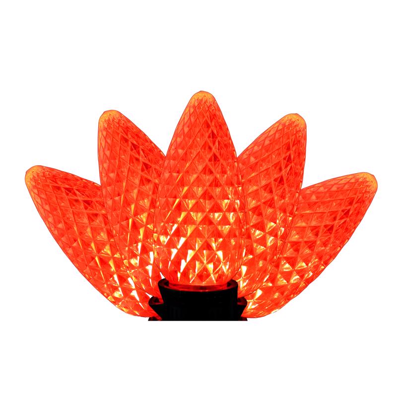 Holiday Bright Lights LED C9 Orange 25 ct Christmas Light Bulbs